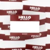 Indafront Hello My Name is Burgundy Red graffiti stickers