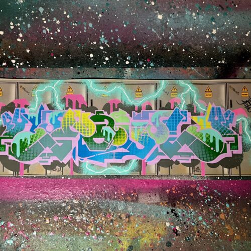 Graffiti art on Indafront Electricity Box sticker by artist Foul One