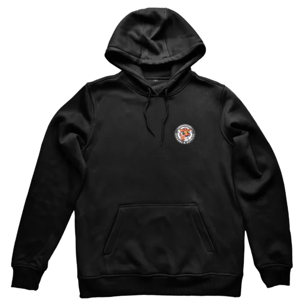 Indafront merch Black Hoodie with mascot Taggie logo
