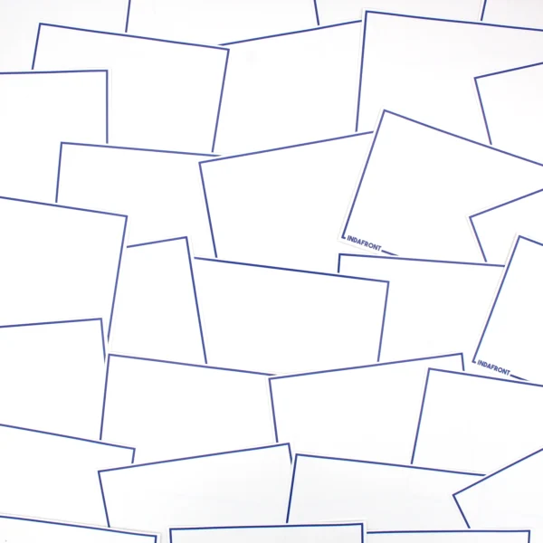 A bunch of Indafront Line Border Blue graffiti stickers