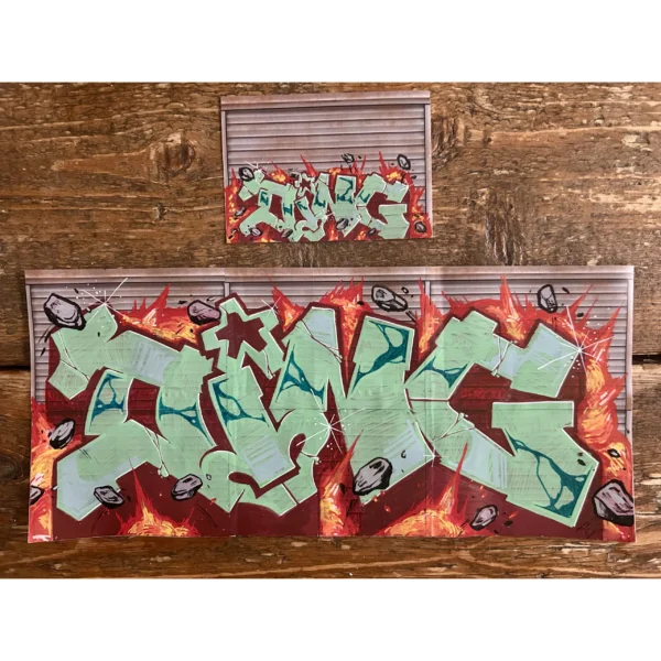 Graffiti art by Ding on Indafront Roller Door stickers
