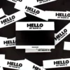 Indafront Hello My Name is stickers Inverted black
