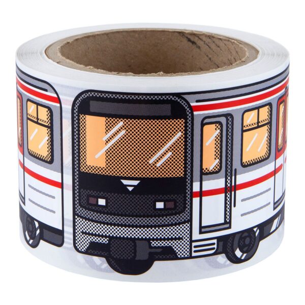 A roll of FLUX System Stickers Prague Metro 200-pcs