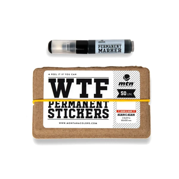 WTF Again & Again MTN permanent sticker & marker set