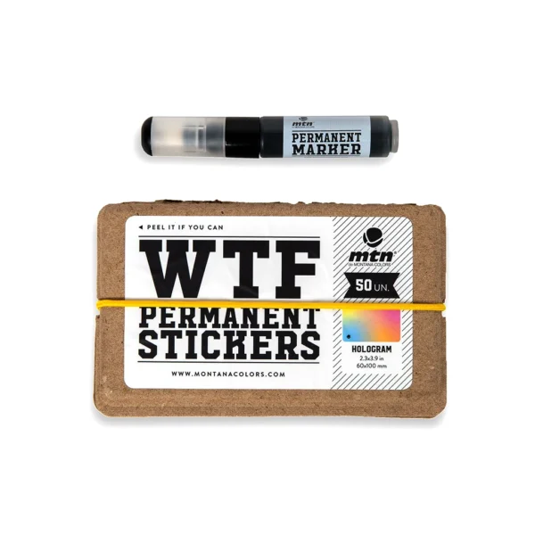 WTF Hologram MTN permanent sticker & mini marker set