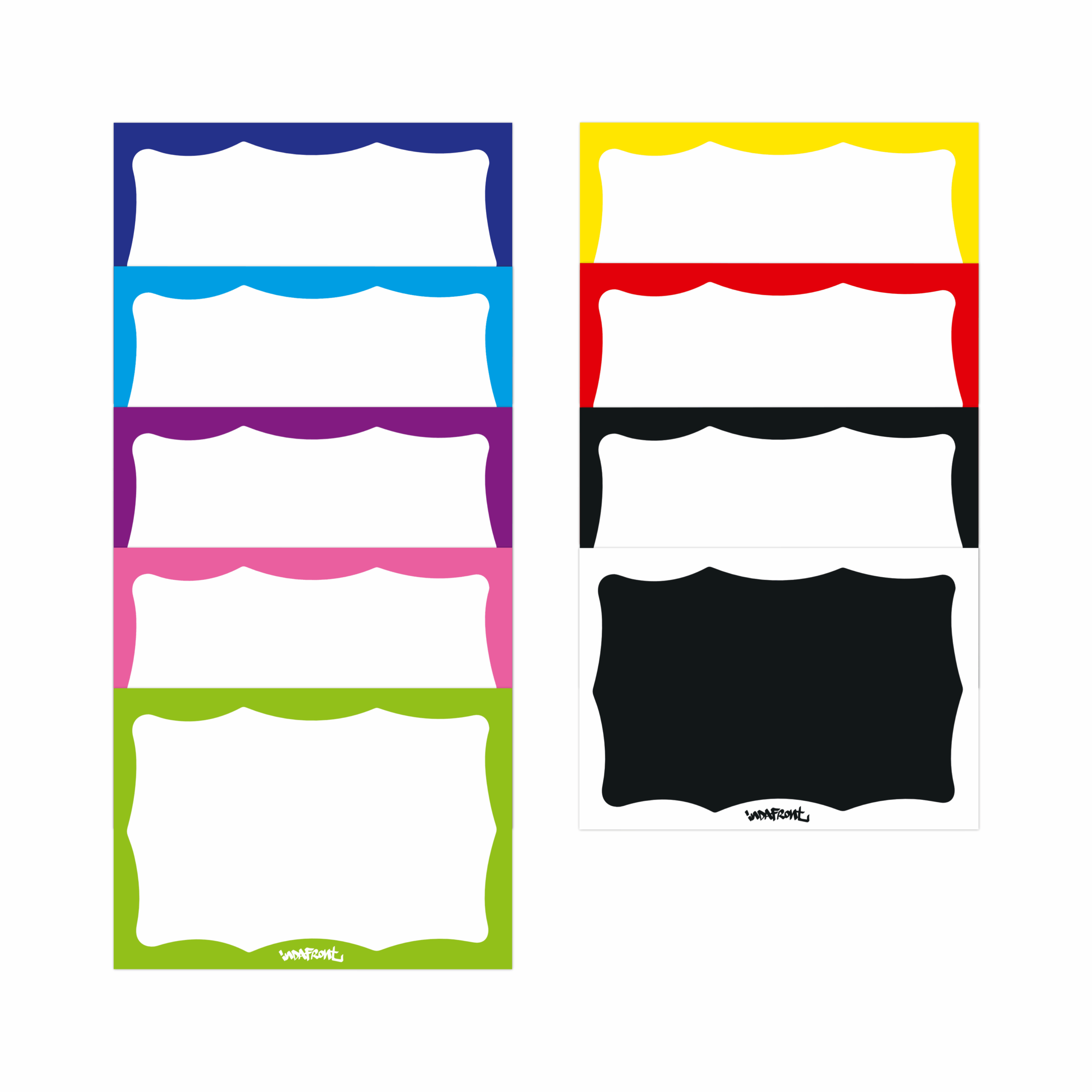 Wavy border stickers big mix