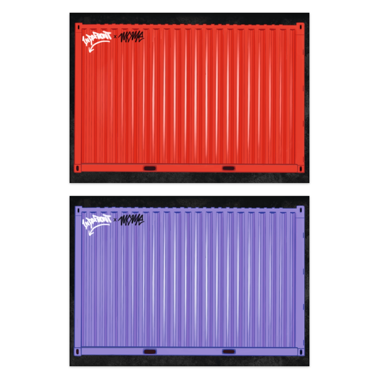 Mome container sticker mix Red & Purple thumbnail