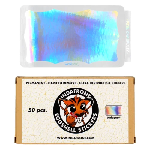 Indafront Eggshell Hologram sticker with the package