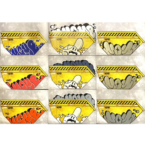 Mome graffiti arts on Indafront Container yellow stickers thumbnail