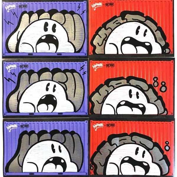 Mome graffiti art on Container Mix stickers