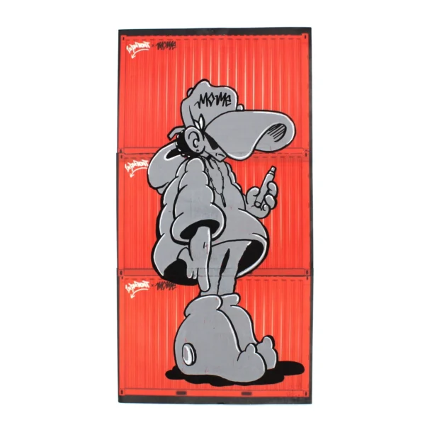 Mome Long Red Container Stickers Piece