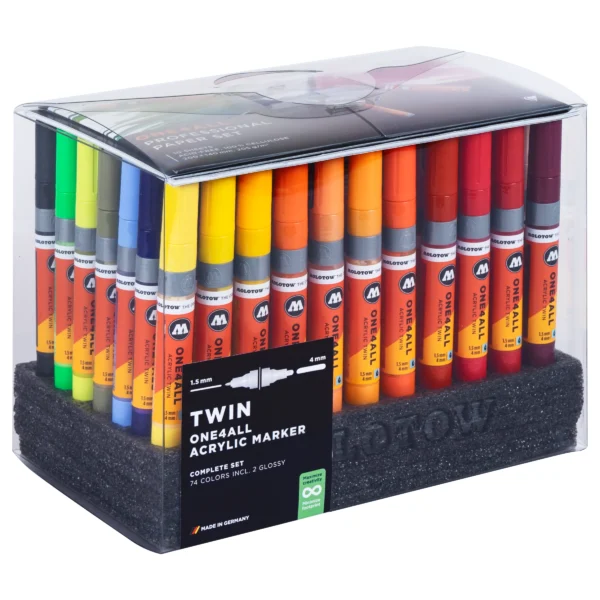 Molotow ONE4ALL Acrylic TWIN Marker Complete Set (74 pcs.)