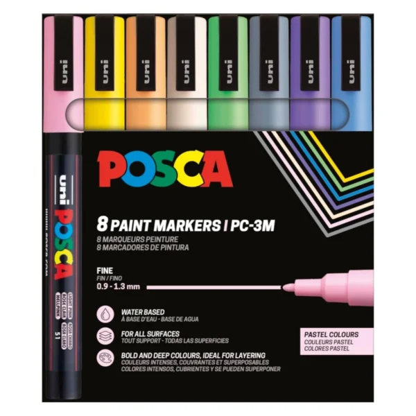 Posca PC-3M Acrylic Marker Pastel Set (8 pcs.)