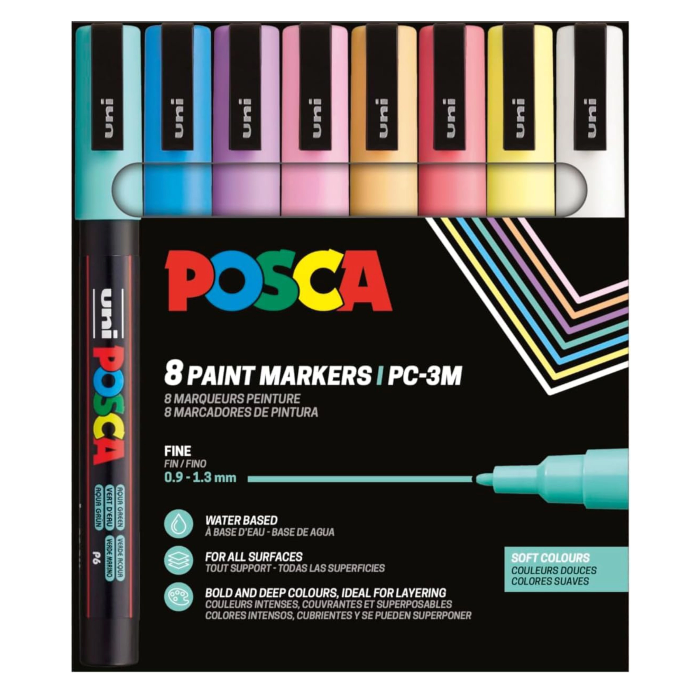 Posca PC-3M Acrylic Marker Soft Set (8 pcs.)
