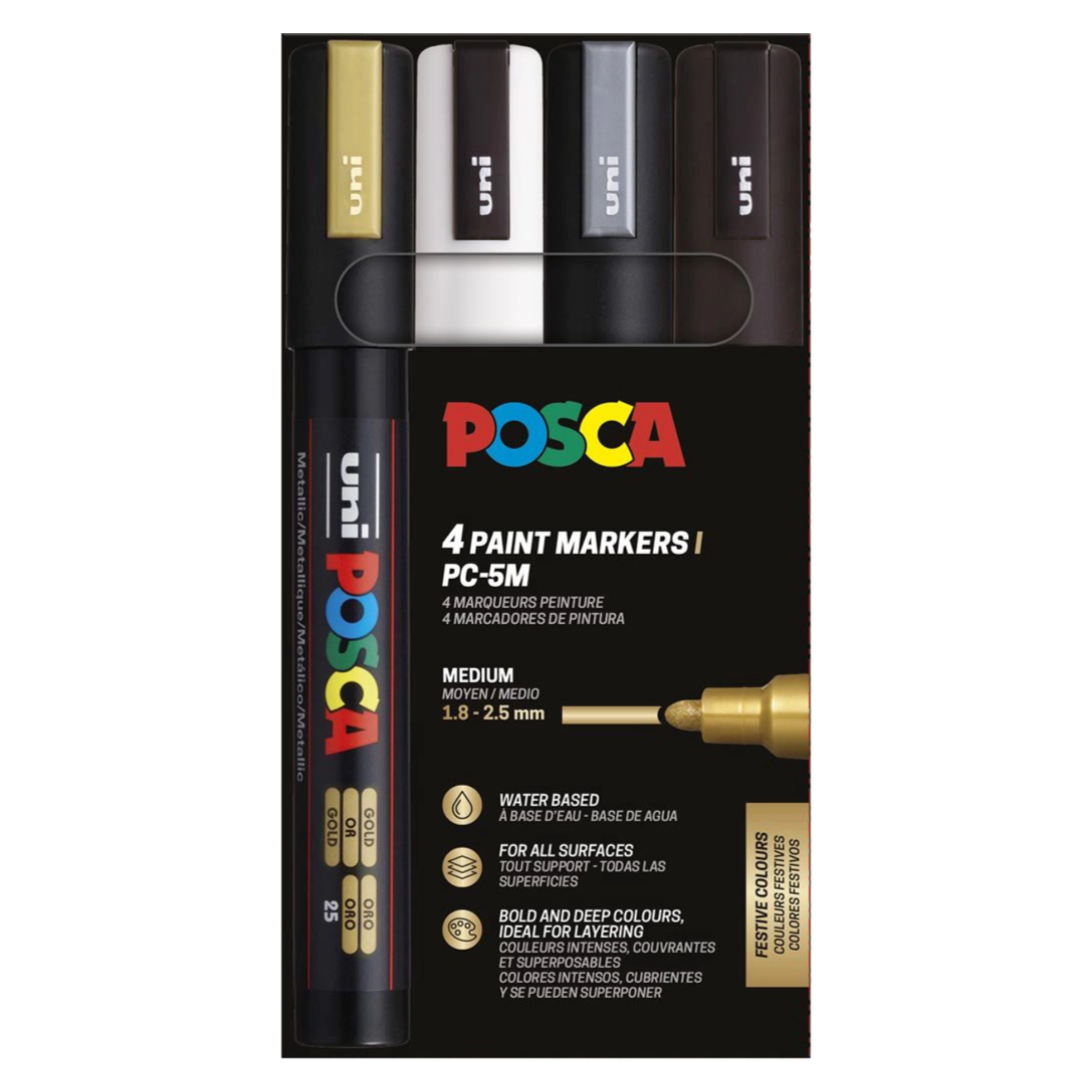 Posca Pc 5m Acrylic Marker Festive Set 4 Pcs
