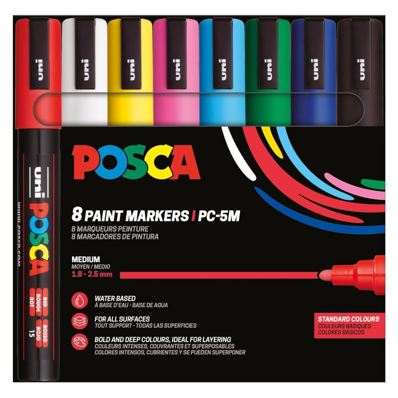 Posca PC-5M Acrylic Marker Standard Set (8 pcs.)